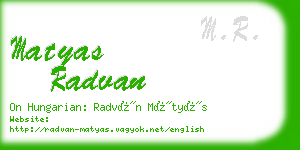 matyas radvan business card